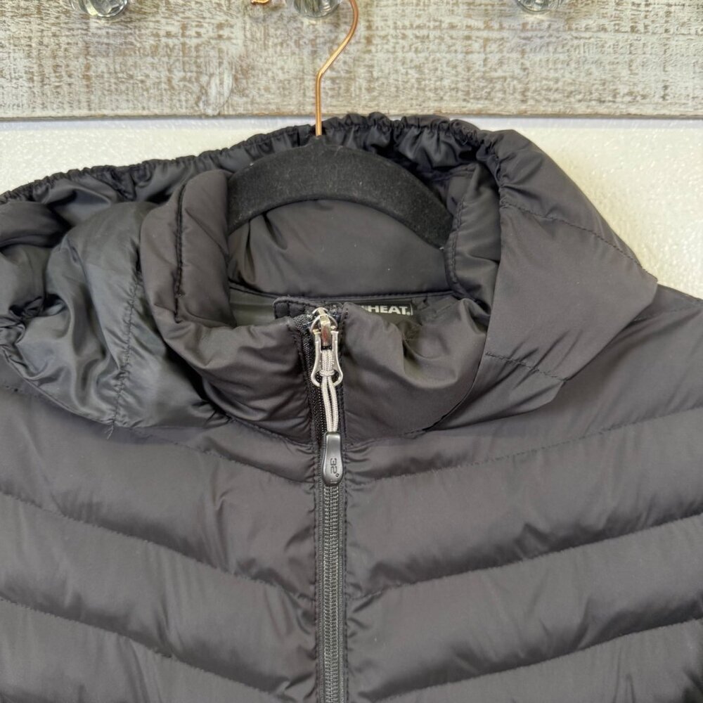 32 Degrees Heat Womens Black Puffer Jacket Large Hooded Casual Sporty Streetwear - Picture 4 of 12